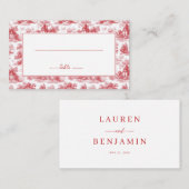 Vintage Scarlet Château Wedding プレイスカード (正面/裏面)