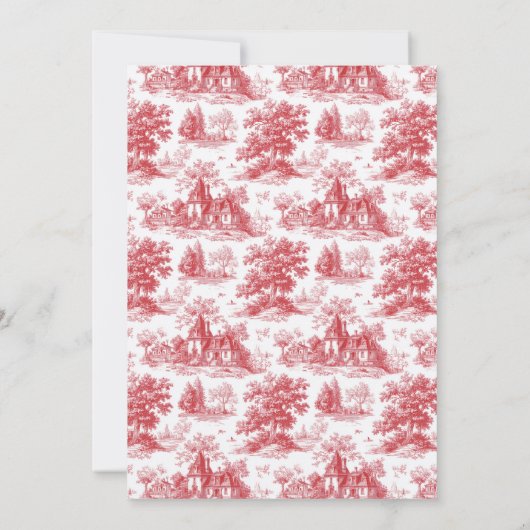 Vintage Scarlet Château Wedding 招待状 (裏面)