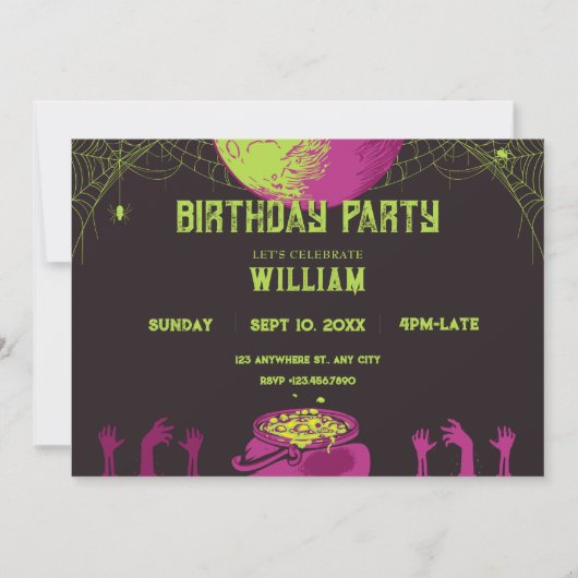 Vintage scary birthday  招待状 (正面)