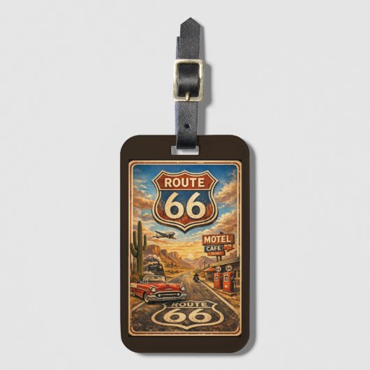 Vintage Scenic Route 66 Centennial ラゲッジタグ (正面縦)