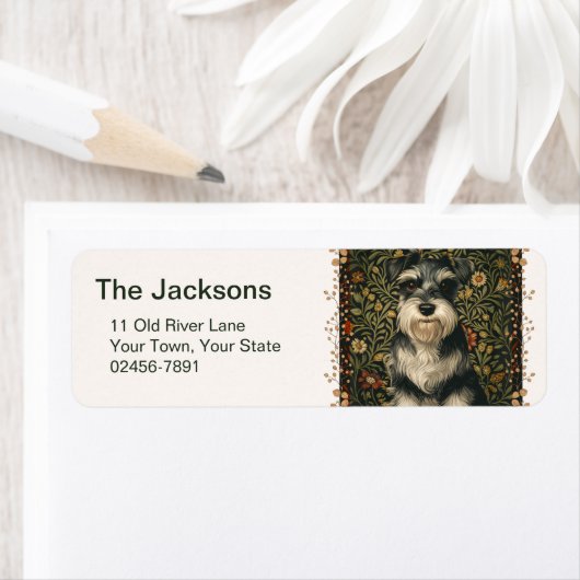 Vintage Schnauzer cute ラベル (インサイチュ)