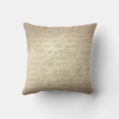 Vintage-Schrift beige | personalisierbares Kissen クッション (裏面)