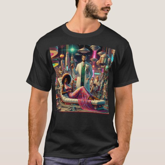 Vintage Sci-Fi Aliens Tシャツ (正面)
