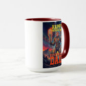 Vintage Sci-Fi Tactical Grill Soldier Parody マグカップ (正面右)