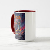 Vintage Sci-Fi Tactical Grill Soldier Parody マグカップ (正面左)