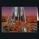 Vintage Science Fiction, Astronauts Beetle Aliens<br><div class="desc">Vintage illustration futuristic Science Fiction travel and transportation rocketship image. Astronauts running to their rocket ship escaping from beetle shaped aliens on a foreign planet trying to get back earth. A classic 50s retro comic book sci fi design of the future.</div>
