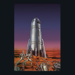 Vintage Science Fiction, Astronauts Beetle Aliens ポスター<br><div class="desc">Vintage illustration futuristic Science Fiction travel and transportation rocketship image. Astronauts running to their rocket ship escaping from beetle shaped aliens on a foreign planet trying to get back earth. A classic 50s retro comic book sci fi design of the future.</div>