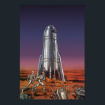 Vintage Science Fiction, Astronauts Beetle Aliens ポスター<br><div class="desc">Vintage illustration futuristic Science Fiction travel and transportation rocketship image. Astronauts running to their rocket ship escaping from beetle shaped aliens on a foreign planet trying to get back earth. A classic 50s retro comic book sci fi design of the future.</div>