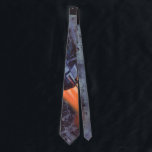 Vintage Science Fiction, Moon Rocket Blasting Off ネクタイ<br><div class="desc">Now available! Double sided printed ties! Twice as nice! 
Vintage illustration futuristic outer space and planets Science Fiction image. A classic 50s retro comic book travel and transportation sci fi design featuring a spaceship blasting off from the moon with craters into the dark night sky with stars.</div>