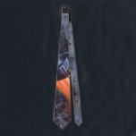 Vintage Science Fiction, Moon Rocket Blasting Off ネクタイ<br><div class="desc">Now available! Double sided printed ties! Twice as nice! 
Vintage illustration futuristic outer space and planets Science Fiction image. A classic 50s retro comic book travel and transportation sci fi design featuring a spaceship blasting off from the moon with craters into the dark night sky with stars.</div>