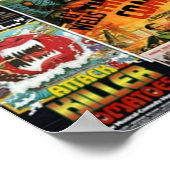 Vintage Science Fiction Movies Collage ポスター (角)