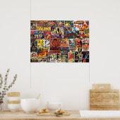 Vintage Science Fiction Movies Collage ポスター (キッチン)