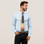 Vintage Science Fiction, Rocket Blasting Off Earth ネクタイ<br><div class="desc">Now available! Double sided printed ties! Twice as nice! 
Vintage illustration futuristic outer space and planets Science Fiction image featuring a spaceship blasting off from earth. A classic 50s retro comic book travel and transportation sci fi design.</div>
