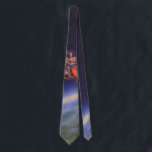 Vintage Science Fiction Rocket in Space over Earth ネクタイ<br><div class="desc">Now available! Double sided printed ties! Twice as nice! 
Vintage illustration futuristic outer space and planets science fiction image. A travel and transportation rocket ship blasting through space flying over the earth with the moon in the distance. A classic 50s retro comic book sci fi design of the future.</div>