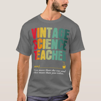 Vintage Science Teacher Funny Job Title Birthday W Tシャツ