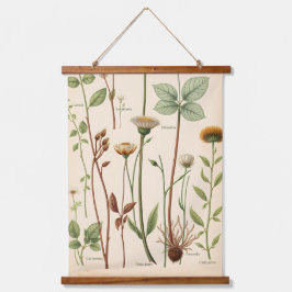 Vintage Scientific Botanical Illustration Chart 吊り下げ型タペストリー