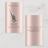 Vintage Scissors Hair Rose Gold 名刺 (正面/裏面)