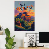 Vintage Scotland Edinburgh Castle Poster ポスター (ホームオフィス)