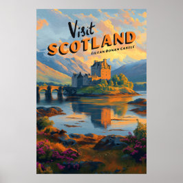 Vintage Scotland Eilean Donan Castle Poster ポスター