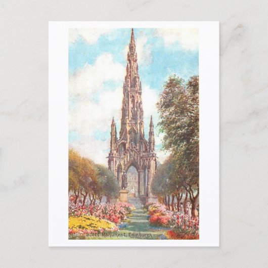 Vintage Scott Monument, Edinburgh, Scotland ポストカード (正面)