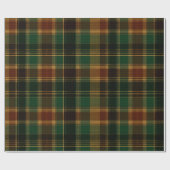 Vintage Scottish Green Navy Tartan Plaid Pattern ラッピングペーパー (フラット)