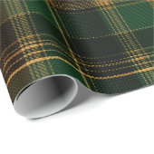 Vintage Scottish Green Navy Tartan Plaid Pattern ラッピングペーパー (ロールコーナー)