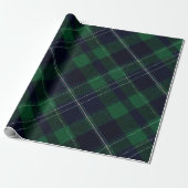 Vintage Scottish Green Navy Tartan Plaid Pattern ラッピングペーパー (アンロールド)