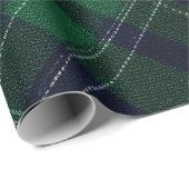 Vintage Scottish Green Navy Tartan Plaid Pattern ラッピングペーパー (ロールコーナー)