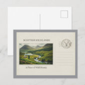 Vintage Scottish Highlands Nature Postcard ポストカード (正面/裏面)