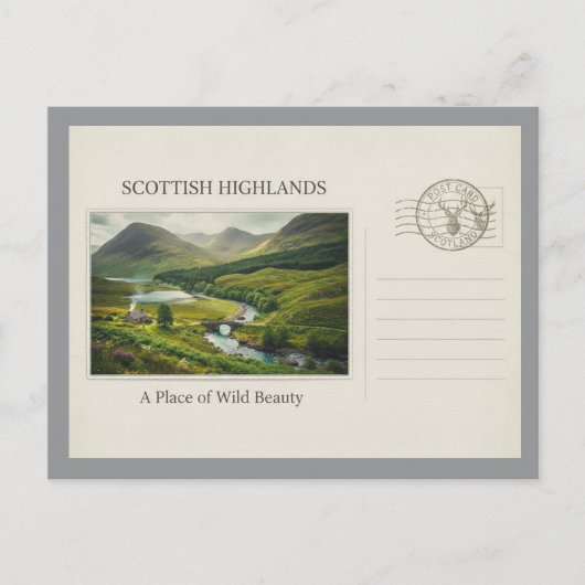 Vintage Scottish Highlands Nature Postcard ポストカード (正面)