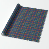 Vintage Scottish Plaid in Red & Blue ラッピングペーパー (アンロールド)
