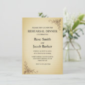 Vintage Scrapbook Style Wedding Rehearsal Dinner 招待状 (スタンド正面)