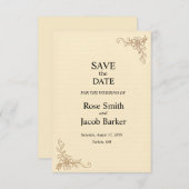 Vintage Scrapbook Style Wedding Save the Date 招待状 (正面/裏面)