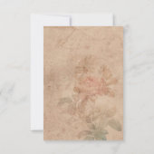 Vintage Scrapbook Wedding Invite Pressed Flowers 出欠カード (裏面)