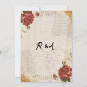 Vintage Scrapbook Wedding Invite Pressed Flowers 招待状 (裏面)