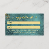 Vintage Script Emerald Green Gold and Black  予約カード (裏面)