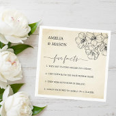 Vintage Script Floral Fun Facts Wedding  スタンダードカクテルナプキン