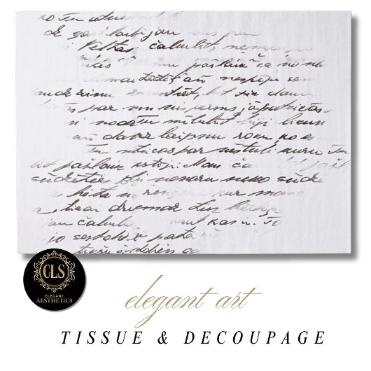 Vintage Script Letter Decoupage 薄葉紙