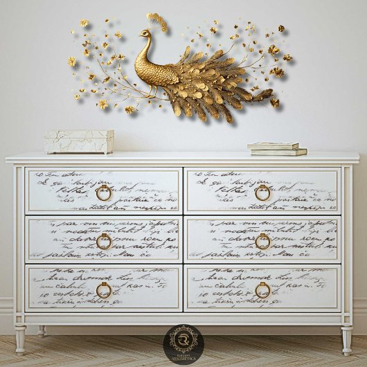 Vintage Script Letter Decoupage  薄葉紙