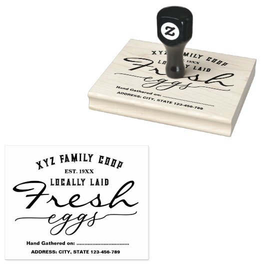 Vintage script Personalized egg carton stamp ラバースタンプ (押印)