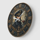 Vintage Sea Captain Nautical Lighthouse Maritime ラージ壁時計 (傾斜)
