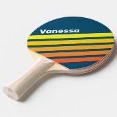 Vintage Sea Sun Angled Striping with Name 卓球ラケット (正面アングル)