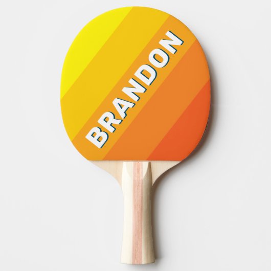 Vintage Sea Sun Bold Stripes with Name 卓球ラケット (正面)
