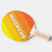 Vintage Sea Sun Bold Stripes with Name 卓球ラケット (横)