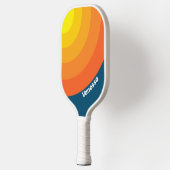 Vintage Sea Sun Circle Stripe with Name ピックルボールラケット (左)