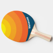 Vintage Sea Sun Circle Stripe with Name 卓球ラケット (横)