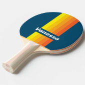 Vintage Sea Sun Pin Stripes with Name 卓球ラケット (正面アングル)