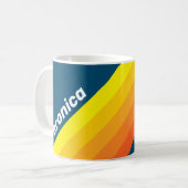 Vintage Sea Sun Stripes with Name コーヒーマグカップ (正面左)