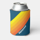 Vintage Sea Sun Stripes with Name 缶クーラー (缶裏面)