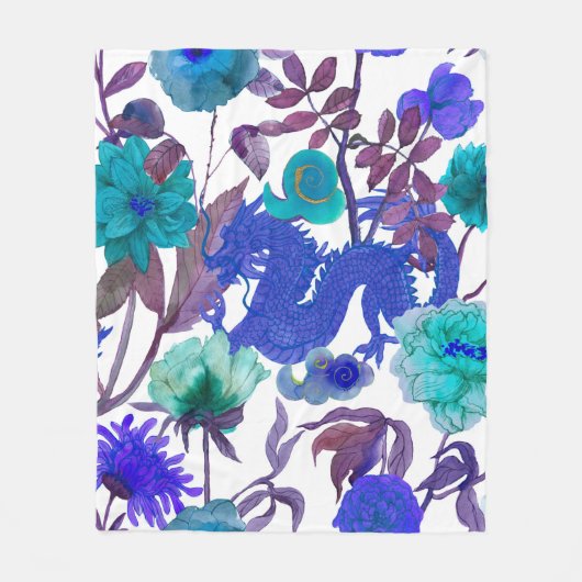vintage seamless asian traditional patterns. Japan フリースブランケット (正面)